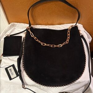 Alexander Wang Black Suede 3 Way Bag with Chain and Beautiful Detail NWT NEW!